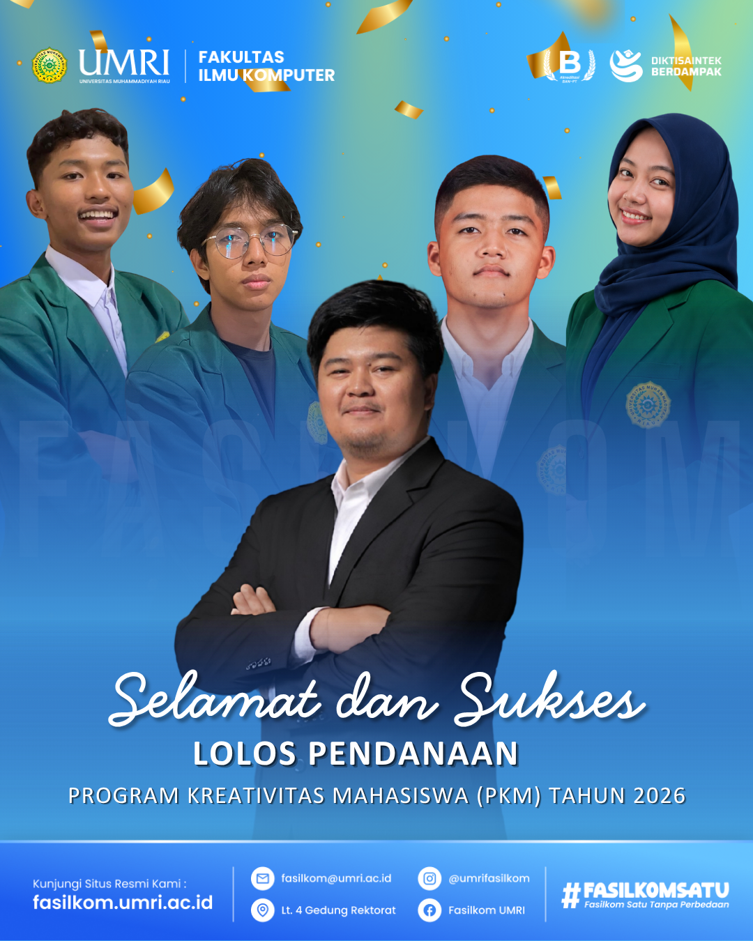 Mahasiswa Fakultas Ilmu Komputer UMRI Raih Pendanaan Program Kreativitas Mahasiswa (PKM) Tahun 2026